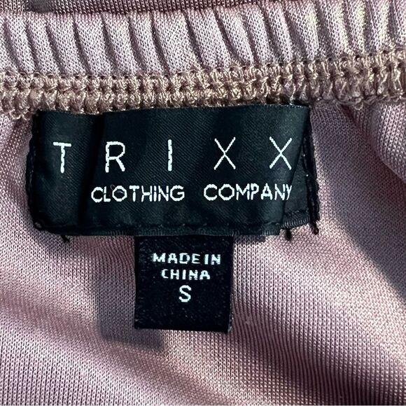 Trixxi Pink Mauve Y2K Top Size S Babydoll Victorian Metallic 90’s - Picture 5 of 6